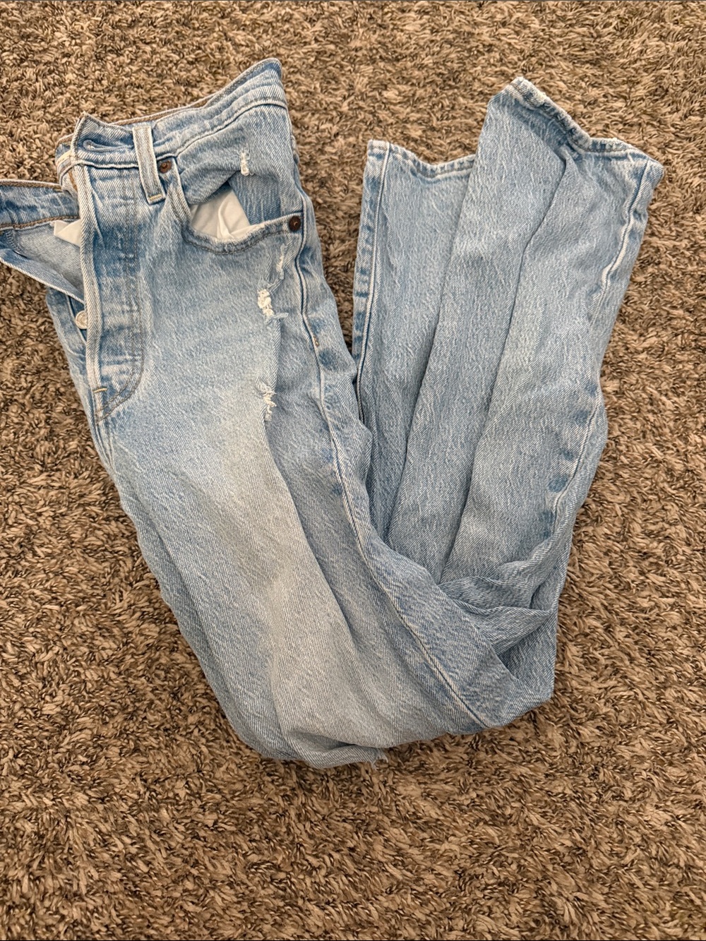 Levi's Light Blue Straight-Leg High-Rise Jeans